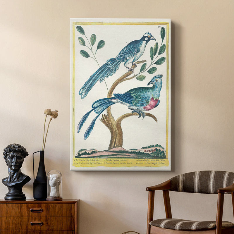 Pastel Birds VI -Custom Wrapped Gallery Cavas, 27" H x 18" W