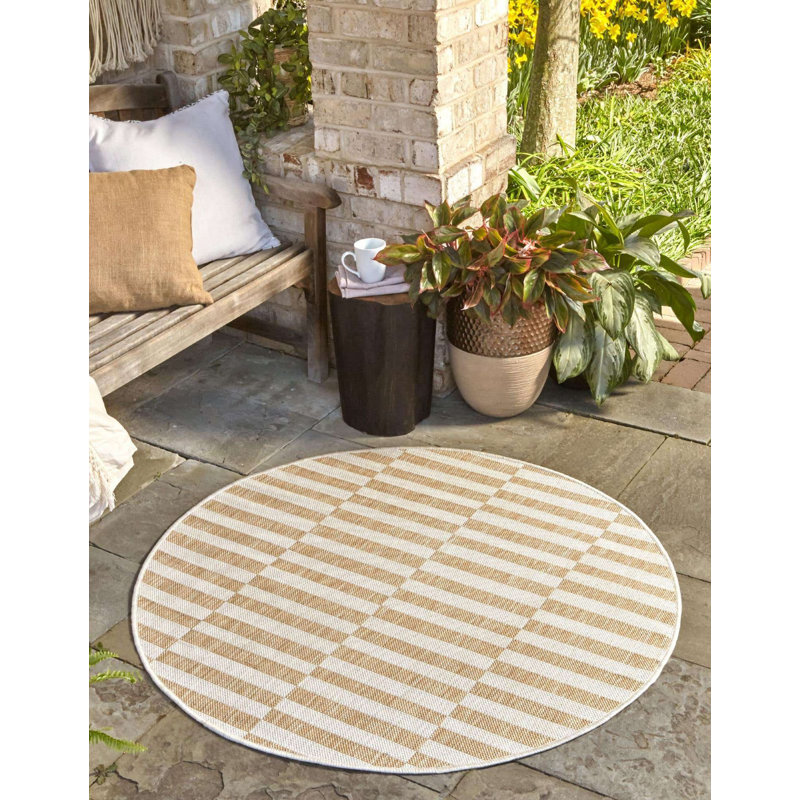 Tapis d'ours extérieur couleur ours, Rond 4 pi