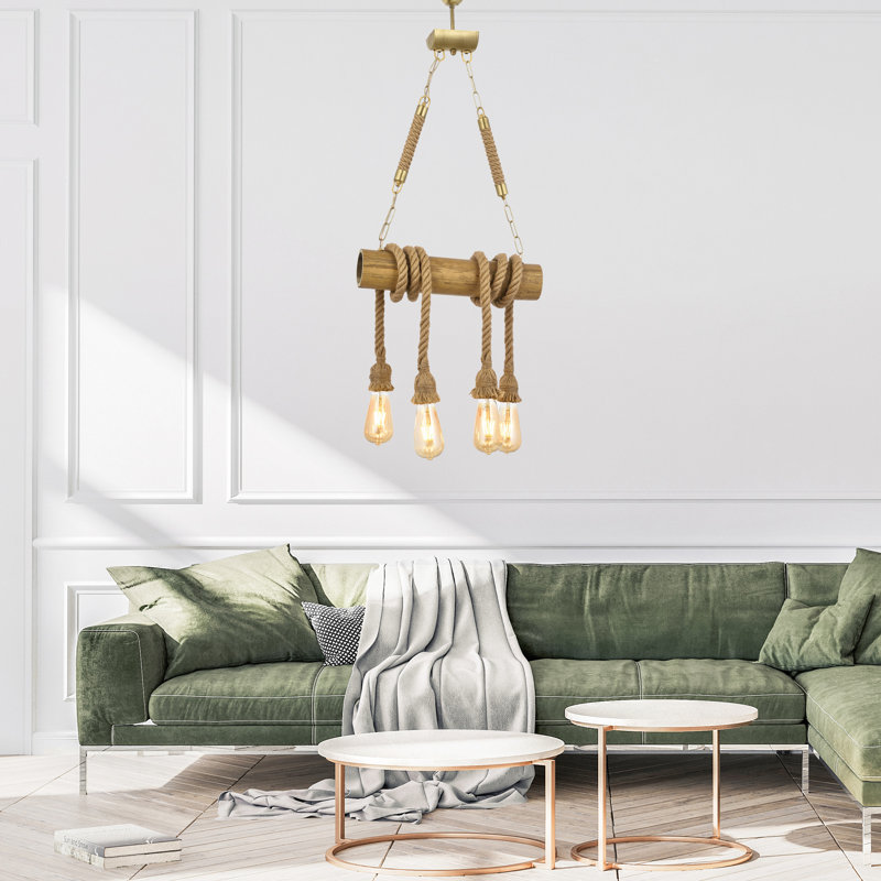 4 - Light Walnut/Gold Kitchen Island Pendant
