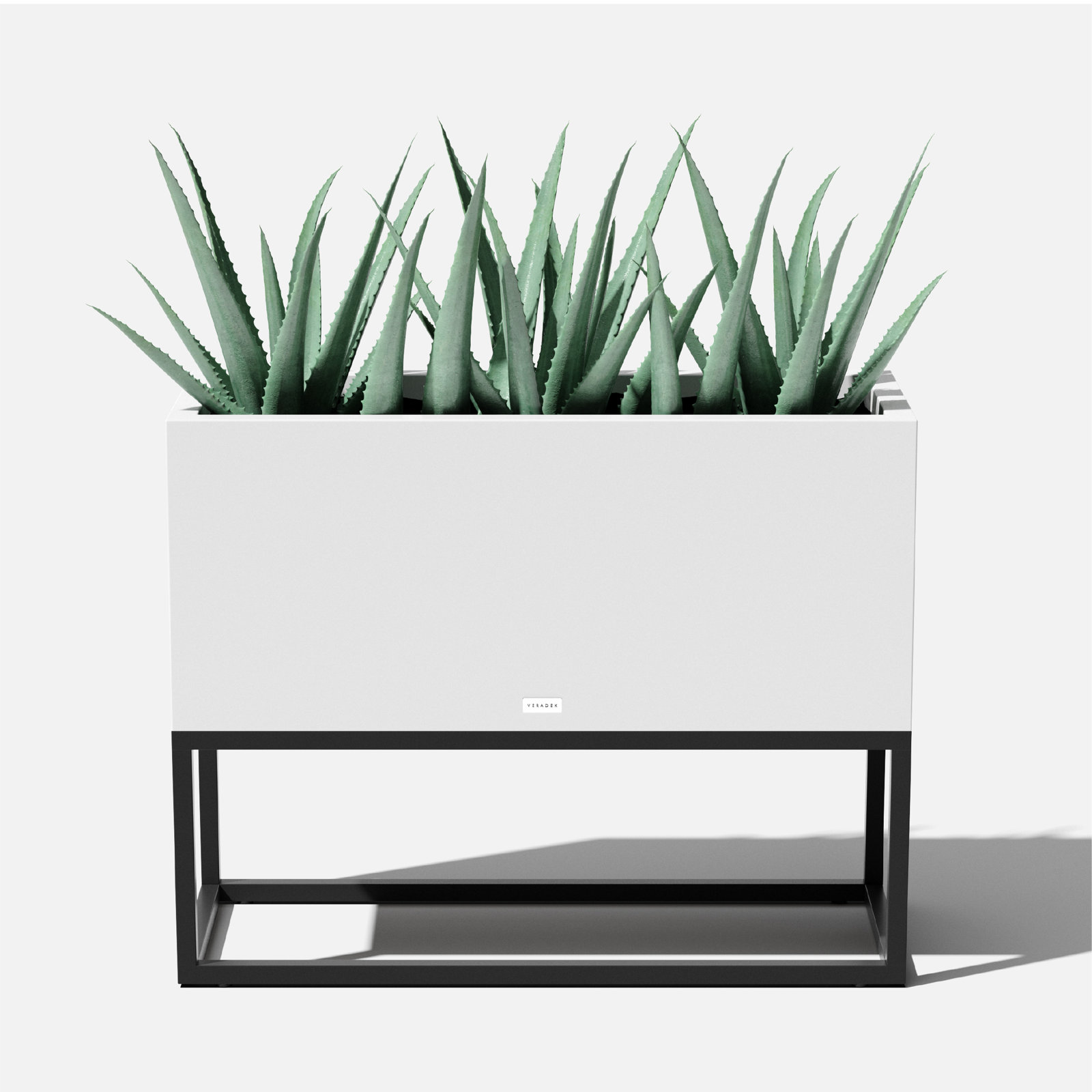 Veradek Block Series Raised Long Box Planter, 30" H x 15" W x 38" D, White