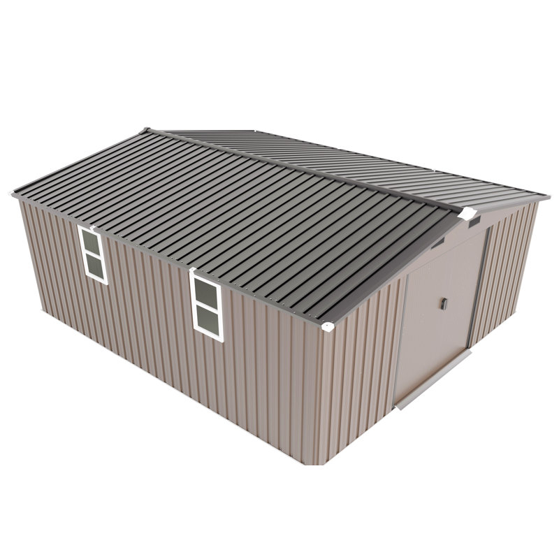 10*12Ft 0.25Mm Color Steel Plate, Surface Protective Film, Two Daylight Windows, A Practical And Thoughtful Gift,Two Colors Can Be Freely Selected Storage Sheds