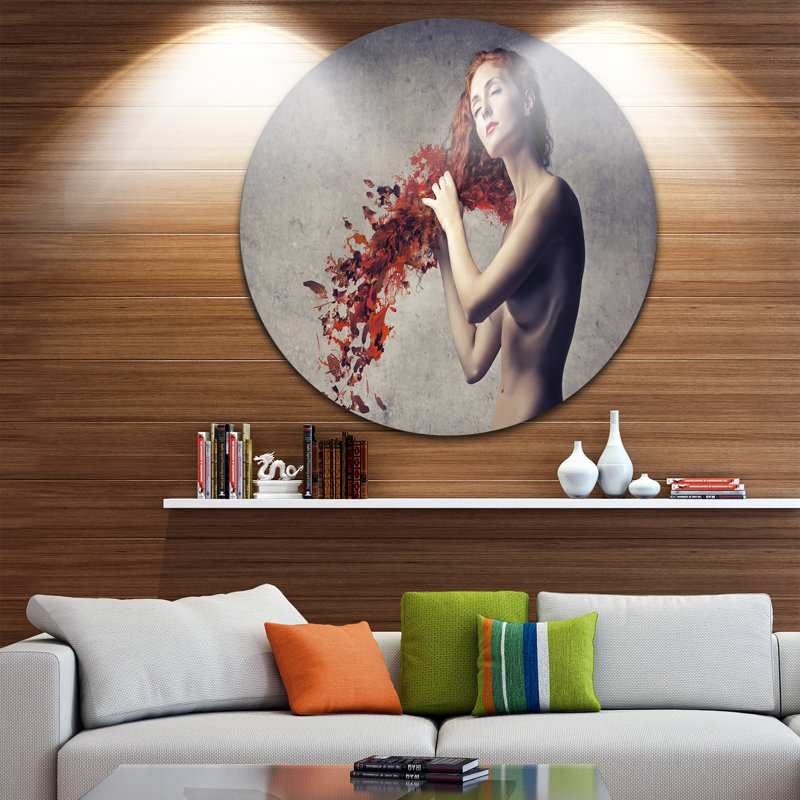 « from red cheveu to leaves », impression, H 11 po x l 11 po x P 1 po, Métal