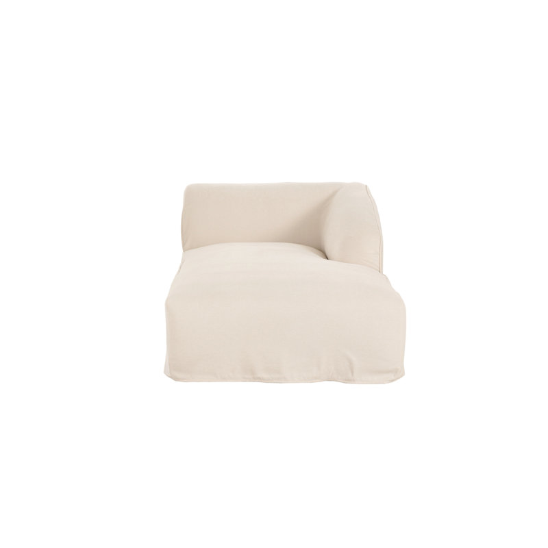 Isla Right Arm Facing Chaise Mocha, Cream Veil Canvas