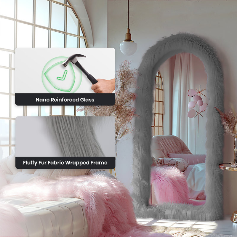 Jezell Arch Mirror, 63" x 24", Gray