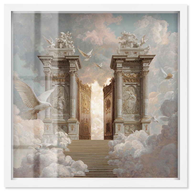 Cieux, portes décoratives, reproduction d'ombre par Art Remedy, H 13 po x l 13 po, Blanc
