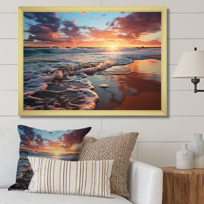 Coucher de soleil horizon III - art mural côtier pour le salon
