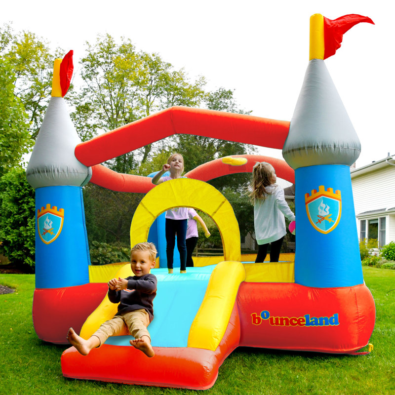 Colorful Inflatable Castle Bounce House with Slide and Hoop