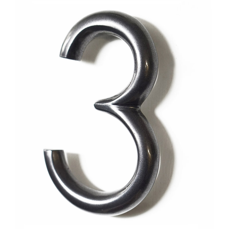 5'' H Metal House Number, Gun Metal, 3