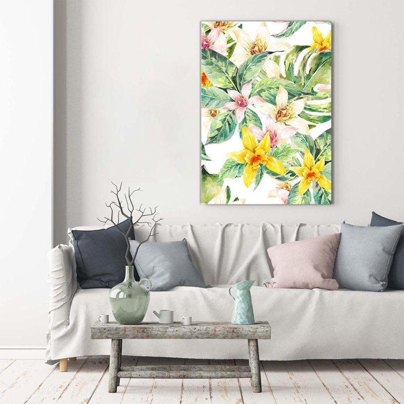 Tropical Flowers - Wrapped Canvas Print