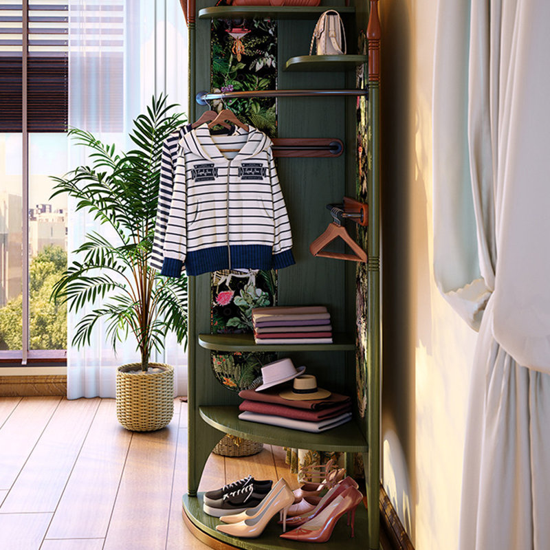 Armoire à manteau et chapeau en bois massif 21,26 po vert sauge