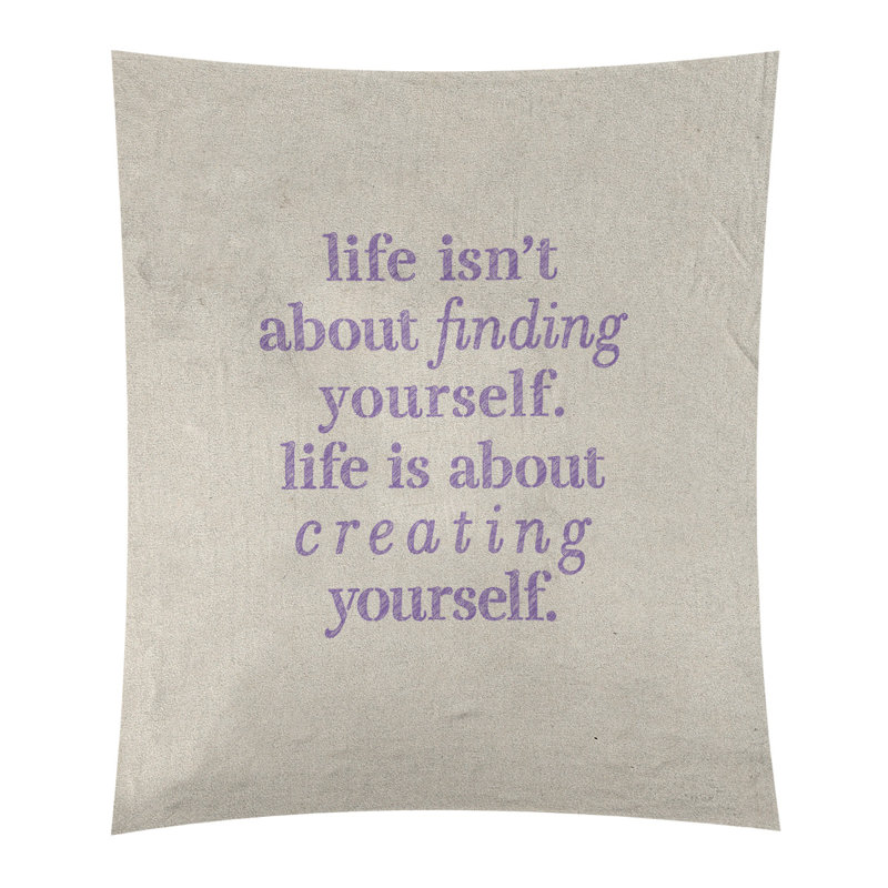 Tapisserie en polyester à créer vous-même quote, H 60 po x l 51 po, Blanc / mauve