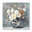24 po x 24 po, art mural encadré de chrysanthème blanc, décor floral rétro maison de campagne
