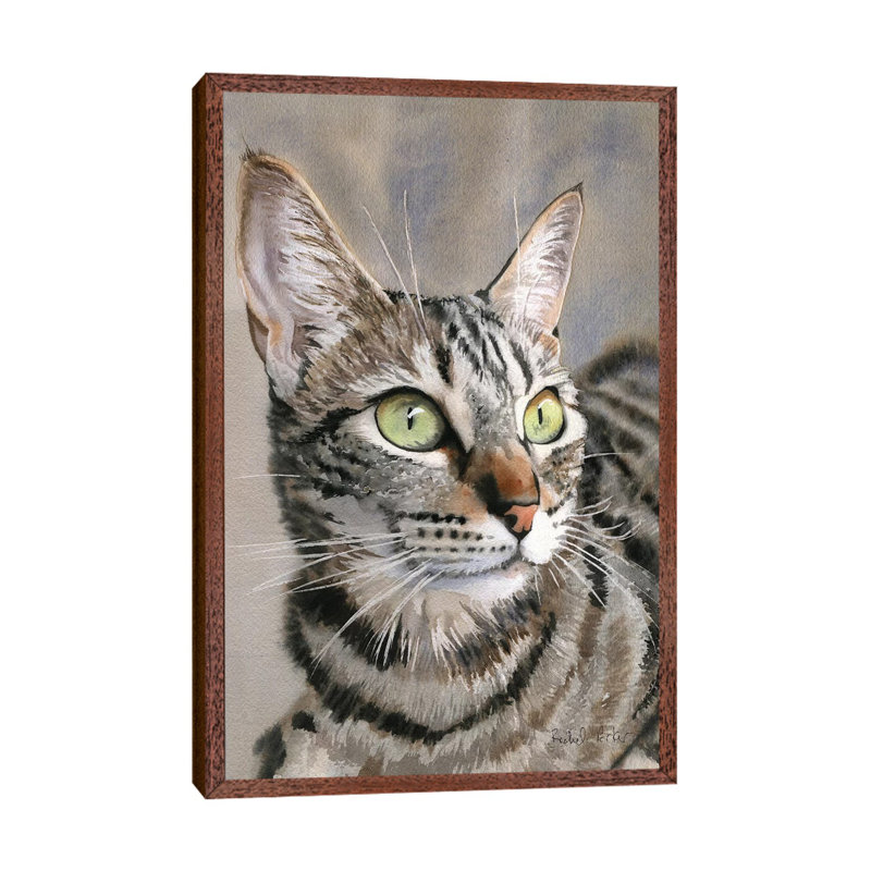Tabby Eyes 1 Piece Wall Art on Canvas, 66.04 cm H x 45.72 cm W, Classic Wood Framed