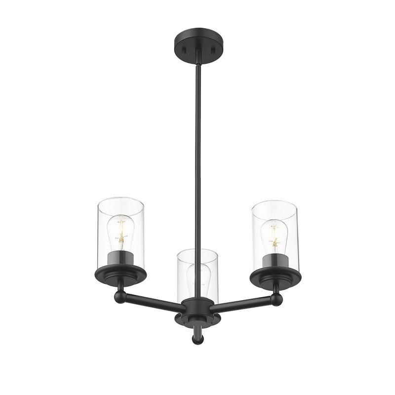 Lustre à 3 lumières en acier Sunnah, Noir mat