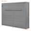 Lit escamotable double pleine grandeur, gris-375729530