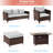 6 Pieces Patio Set with 45'' Fire Pit Table, PE  Rattan Patio Sofa Set With Ottomans and Sturdy Frame-1025450992-1025451007