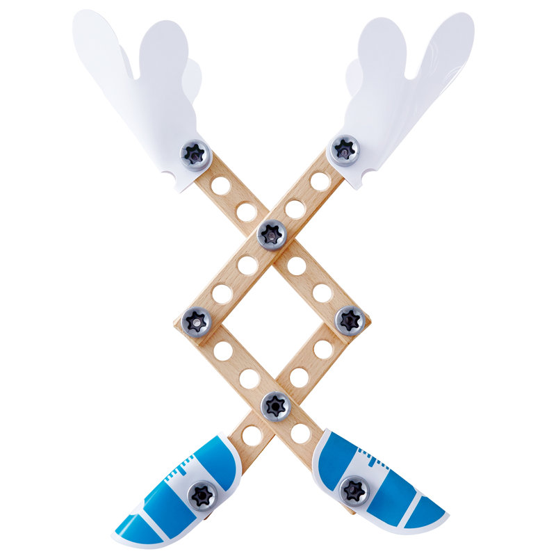 Hape: Junior Inventor: Three Experiment Kit - 36 pièces, ensemble de jouets de construction en bois, Appui mécanique et mécanique en tige, jeu de science, enfants de 4 ans et plus