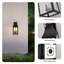 Applique murale d'extérieur 20 po, lanterne murale d'extérieur avec lumière de véranda, luminaire d'extérieur noir moderne à 2 lumières, ensemble d'éclairage extérieur pour garage, 1 paquet