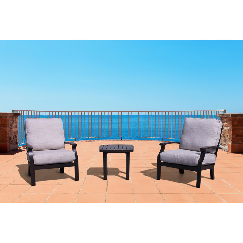 Ensemble bistro rectangulaire en aluminium 2 pièces 24,41 po Modred