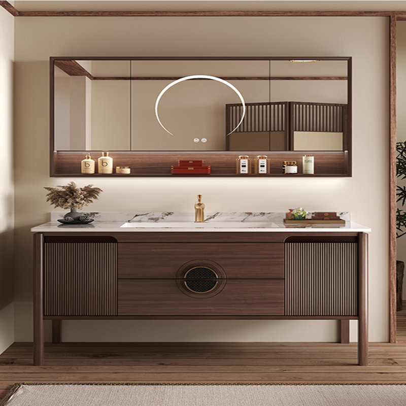 Simple modern Chinese style bathroom cabinet, 63"