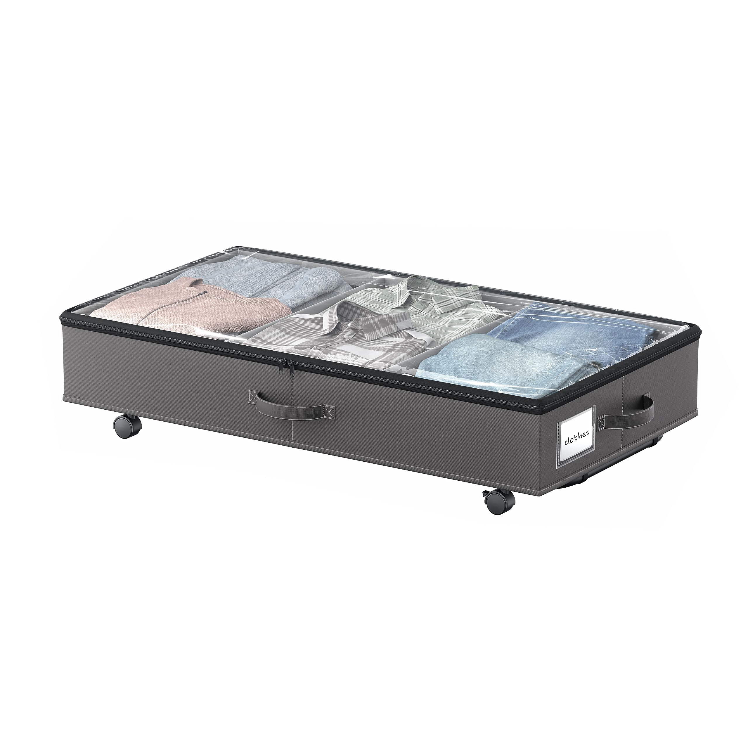 Under Bed Storage Under Bed Shoe Storage Containers with Wheels Metal  Underbed Storage Organizer Drawers Bedroom Storage Organization with  Handles