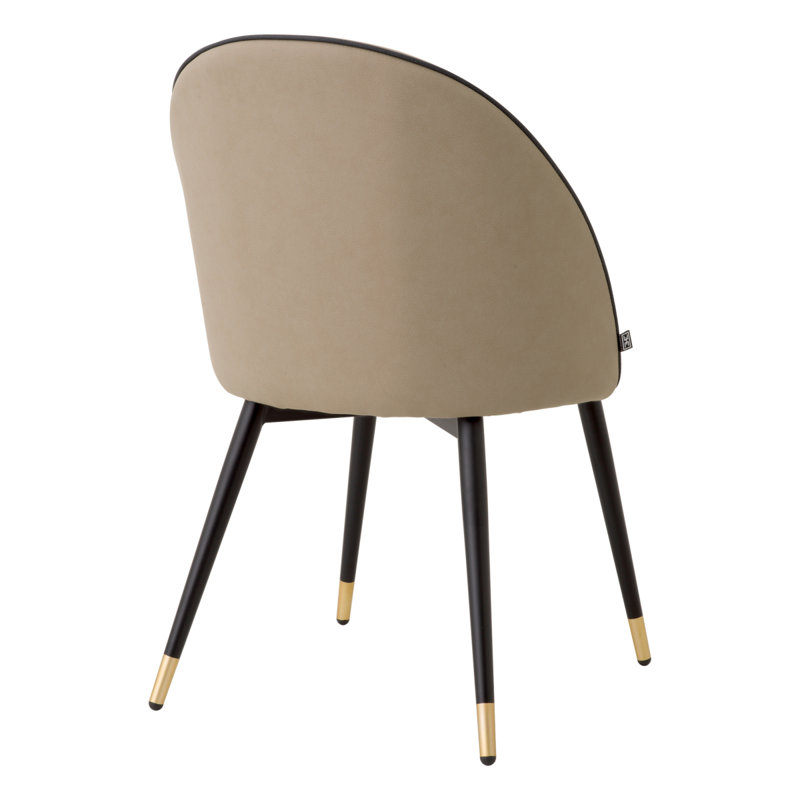 Cooper Upholstered Dining Chair, Black/Brass/Gray/Beige