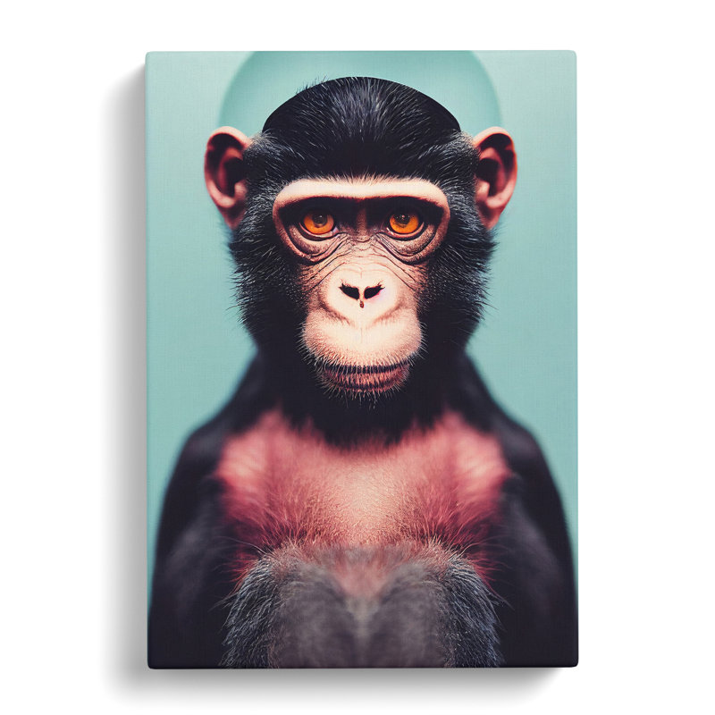 XV1022-3747X Remarkable Monkey - Print, Wrapped Canvas, 50cm H x 35cm W, No Matte