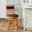 Tabouret de comptoir naturel 24 po avec siège pivotant et tissu gris anthracite-1407349738-1407349743