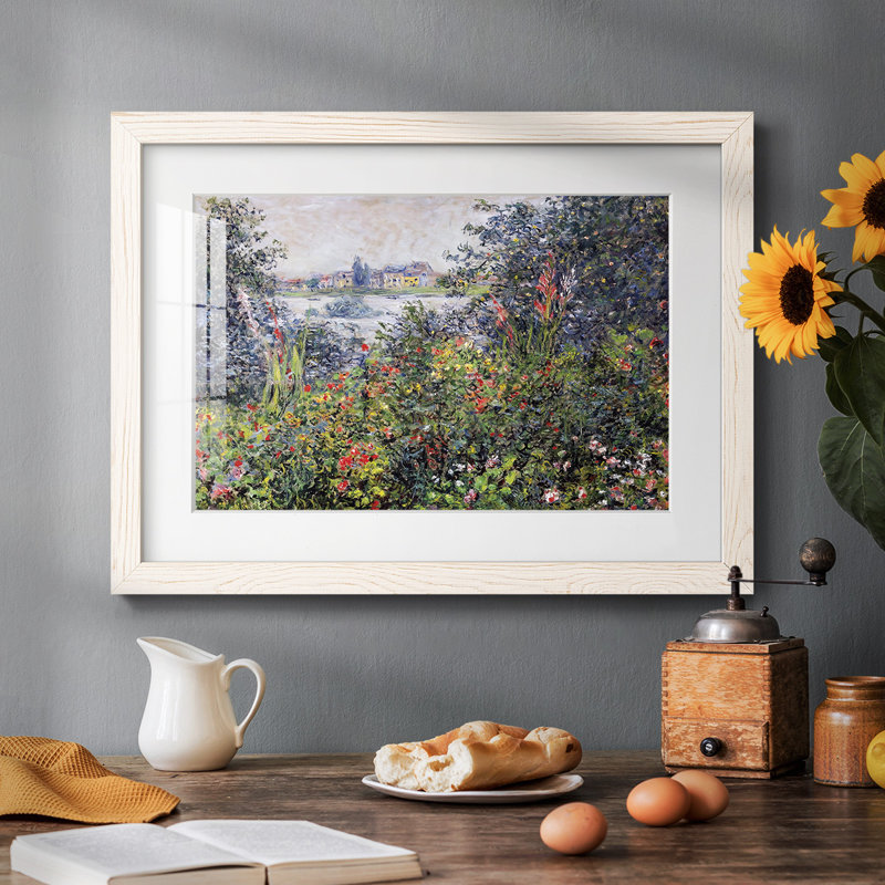 Fleurs à Vetheuil, 1881 - Peinture d'un seul cadre, Blanc, H 22 po x l 32 po x P 1,5 po