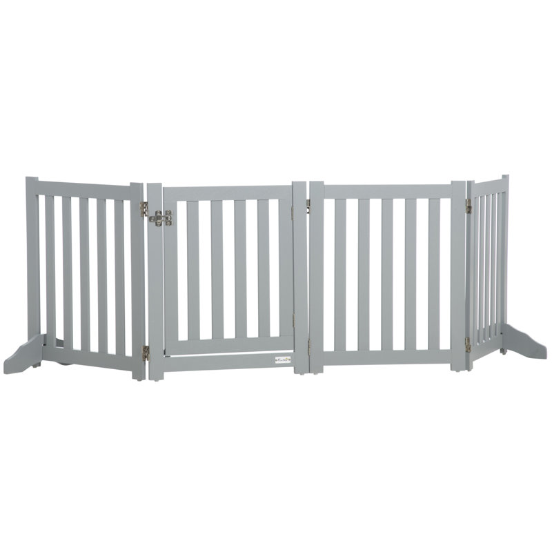 Barrière pour animaux pliable et autoportante, H 23,62 po x l 80,71 po x P 11,81 po, Gris