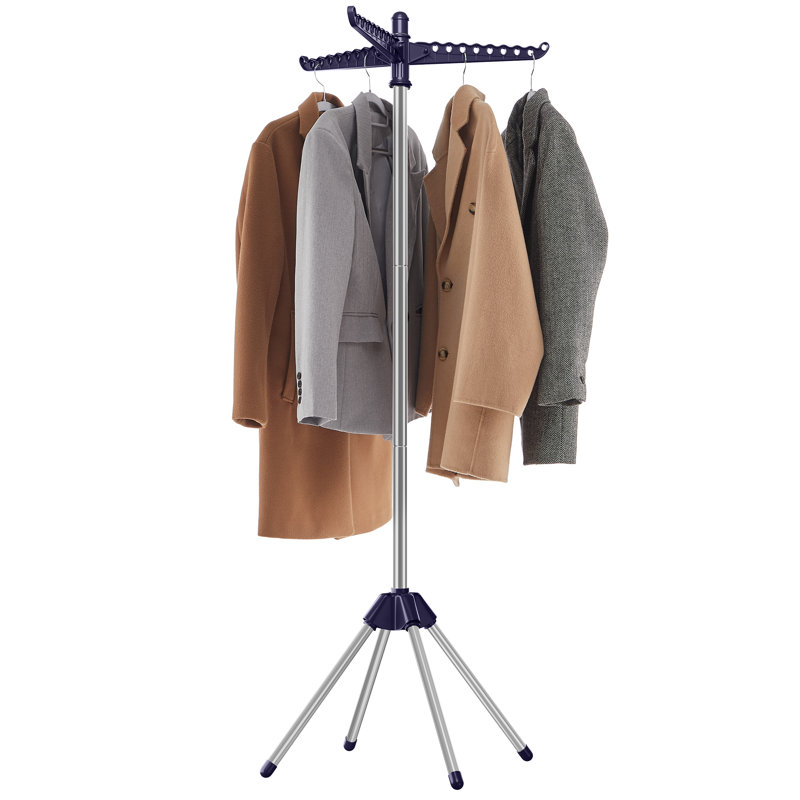 Metal Rotary / Umbrella Clothesline, Blue/Silver, 159cm H x 65cm W x 65cm D