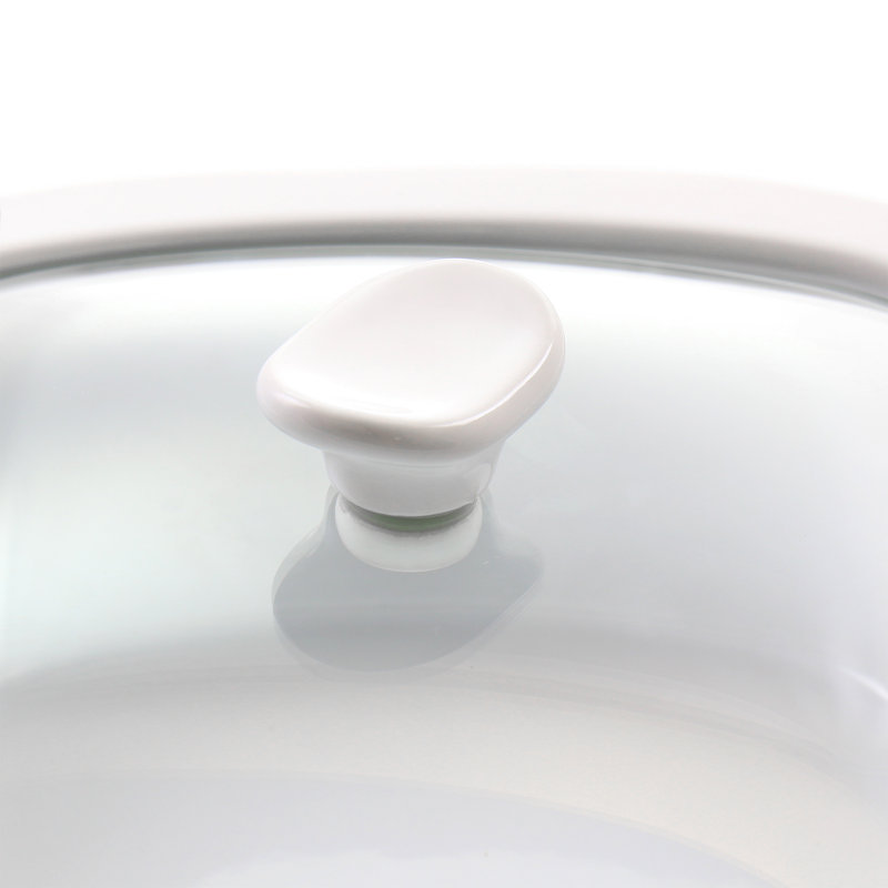 Casserole en grès blanc avec couvercle en verre de 1,9 pinte Gibson Elite