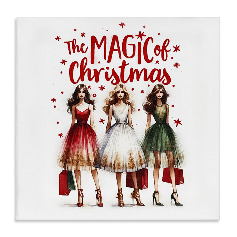 Art mural sur toile Glam Magic Of Christmas par Amanda Greenwood, H 17 po x l 17 po