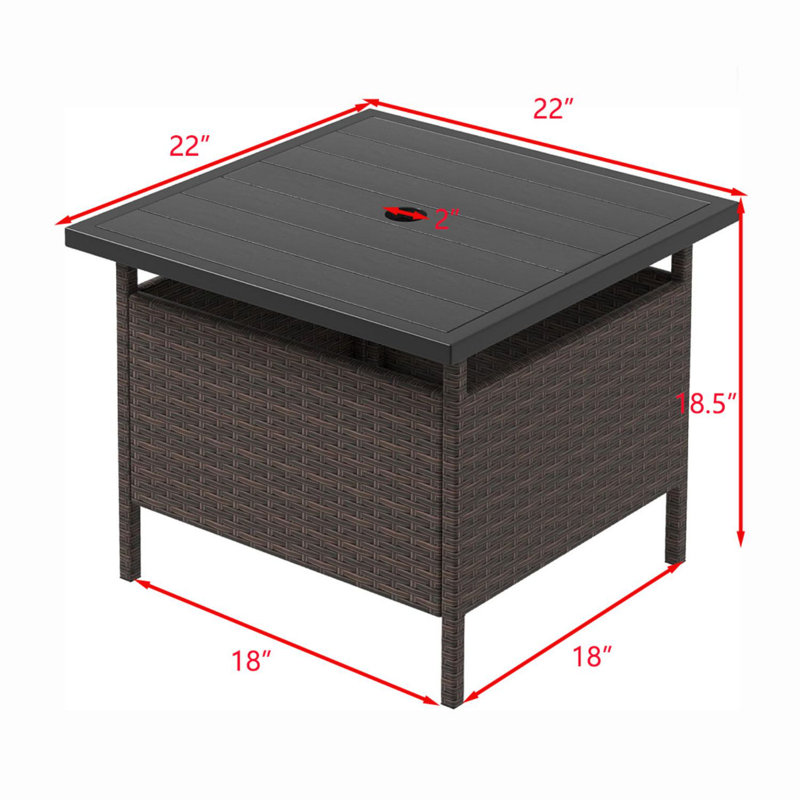Table d'appoint d'extérieur Paso L 22 po x l 22 po Paso