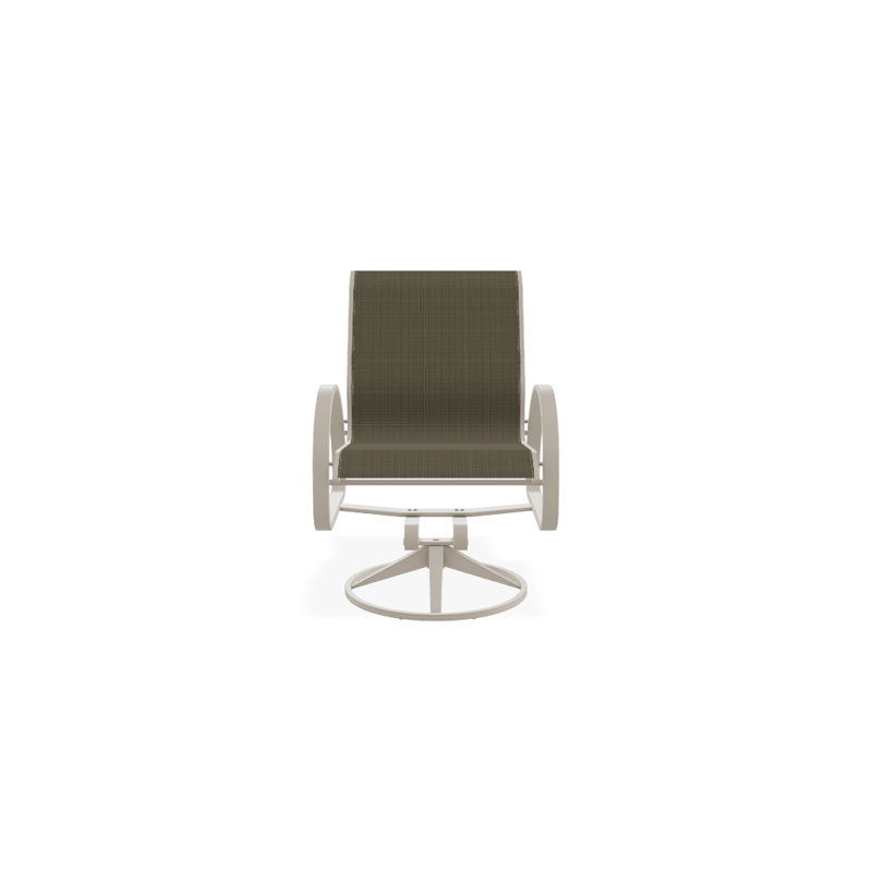 Fauteuil de patio pivotant Hiraku, Tweed Sunbrella® brun, Désert texturé