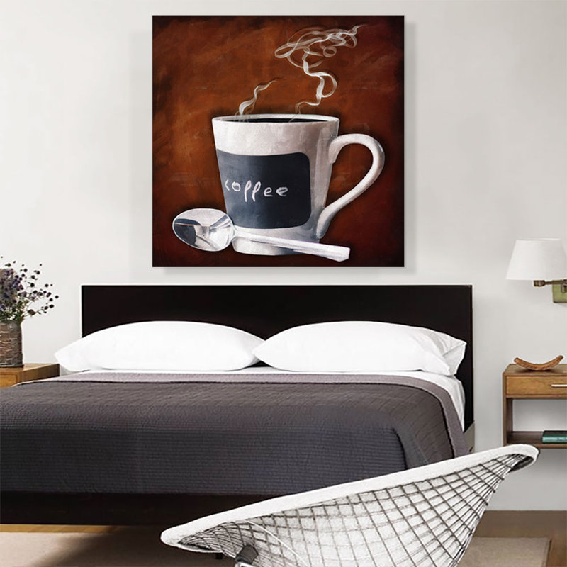 «Cup of Coffee Home Decor», reproduction d'art sur toile tendue, H 36 po x l 36 po x 1,5 po