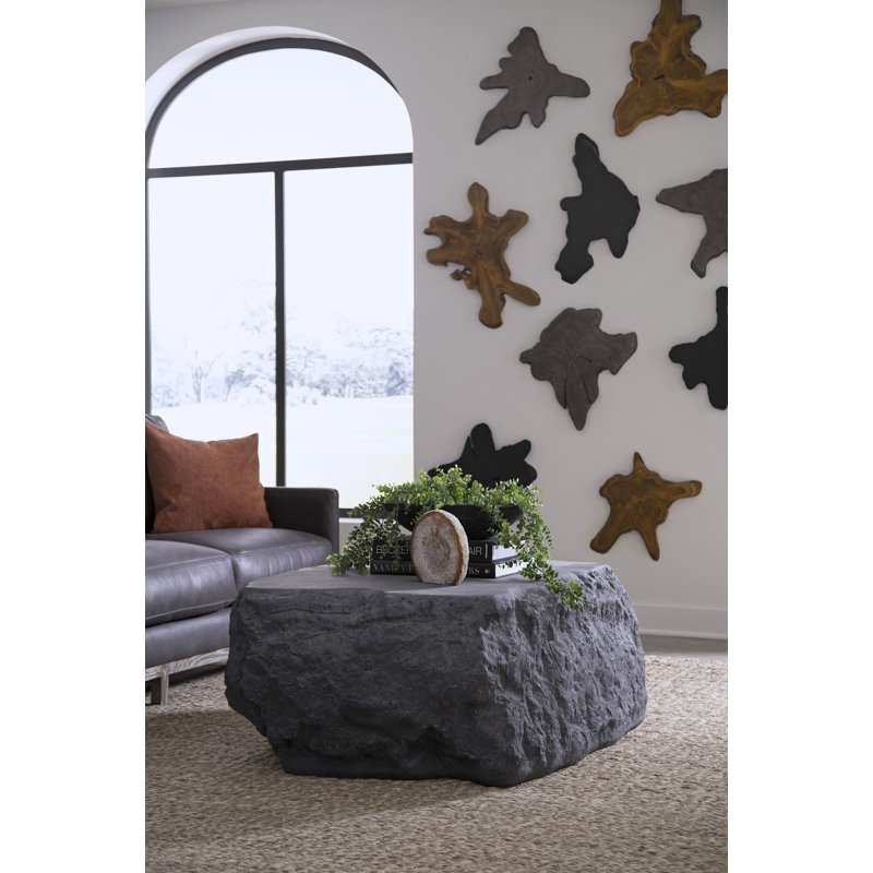 Quarry Abstract Coffee Table, Charcoal Stone