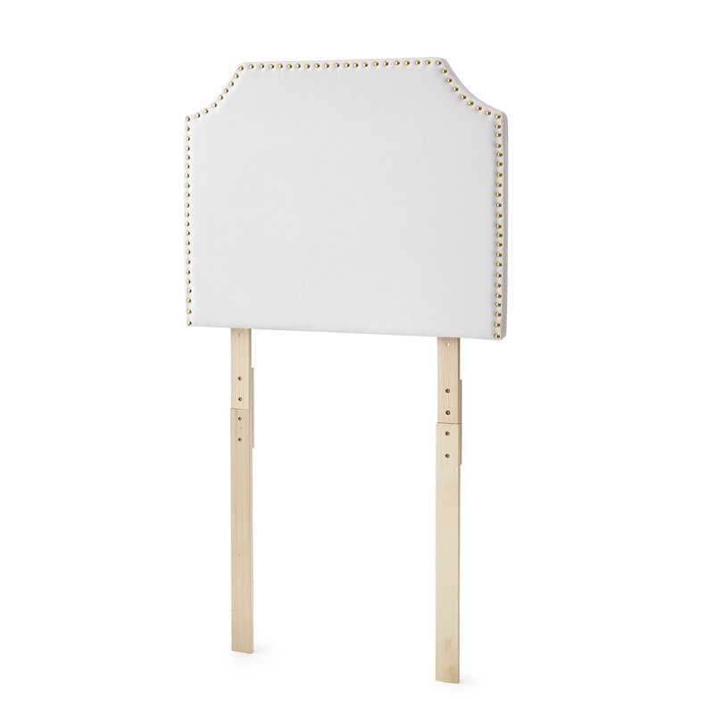Tête de lit Bevel Tacked, Blanc / argenté