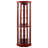 Lighted 6-shelf Curio Cabinet With Adjustable Glass Shelves And Mirror Back In Fashionable Cherry Sideways Mirrored-1130489706