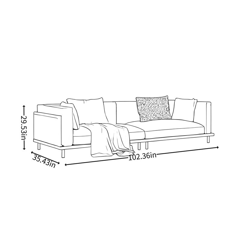 High-End Solid Wood Fabric Sofa