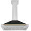 Zline Hotte en acier inoxydable avec coquille noire mate Autograph Edition-97577446