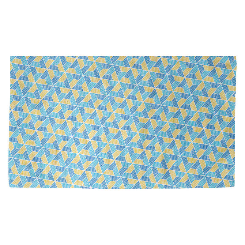 Tapis d’intérieur pour porte trapézoïdals Kitterman, Rectangle 5 pi 2 1/2 po x 7 pi 2 po, Bleu/jaune