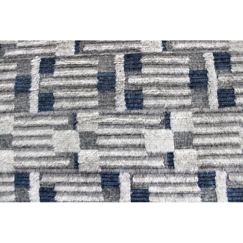 Moroccan Wool Geometric Area Rug, Rectangle 8' x 10'