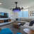 42" Demorato 4- Blade LED Crystal Ceiling Fan with Remote Control and Light Kit Included
