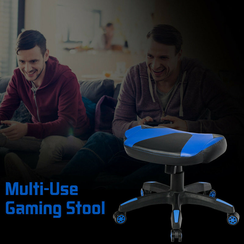 Adjustable Height Ergonomic Lab Stool Wheels, Blue