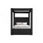 Lit à baldaquin Majestic Canopy (1 pièce), tête et pied de lit capitonnés, tissu velours noir riche, mobilier de chambre moderne