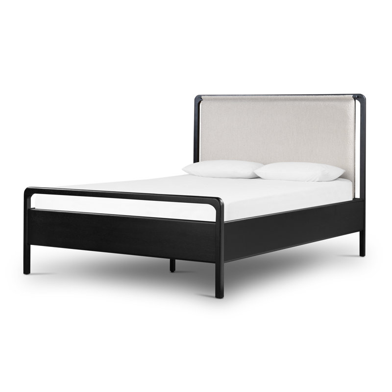 Rosedale Upholstered Bed, Queen, Knoll Sand/Ebony Oak Veneer