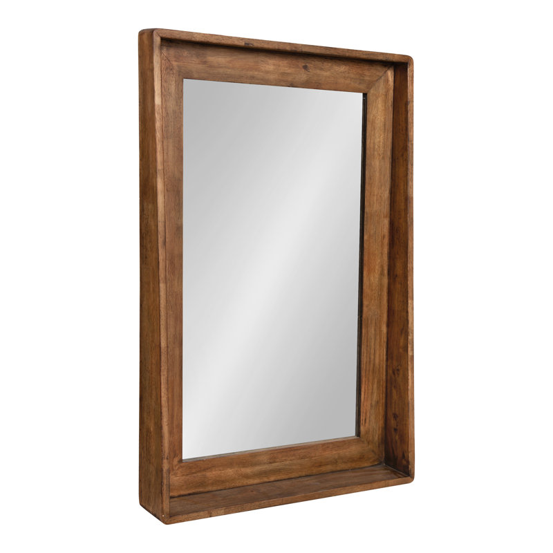 Cytheria Flat Mirror with Shelves, 36.5" x 23.75, Dark Brown
