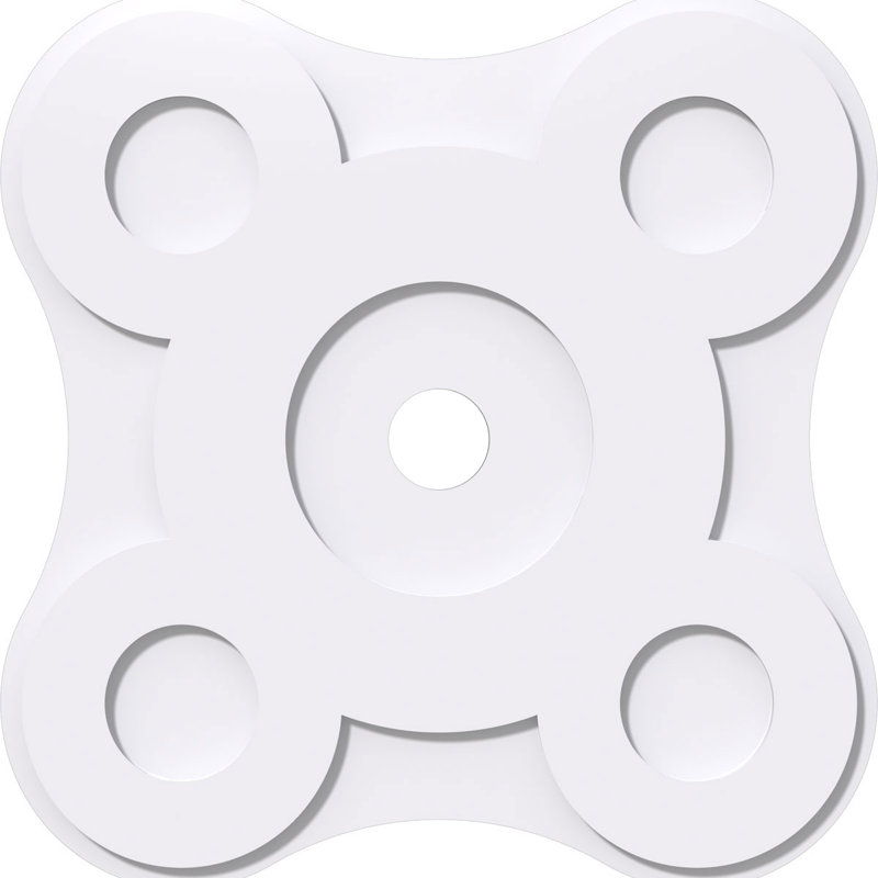 30"OD x 4"ID x 10 1/2"C x 1"P Luna Architectural Grade PVC Contemporary Ceiling Medallion, 1" H x 30" W x 30" D