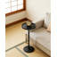 Table d'appoint ronde avec base épaissie, petite table à boissons à piédestal pour le salon, la chambre à coucher et le bureau, avec des bords arrondis et un design stable renforcé de métal